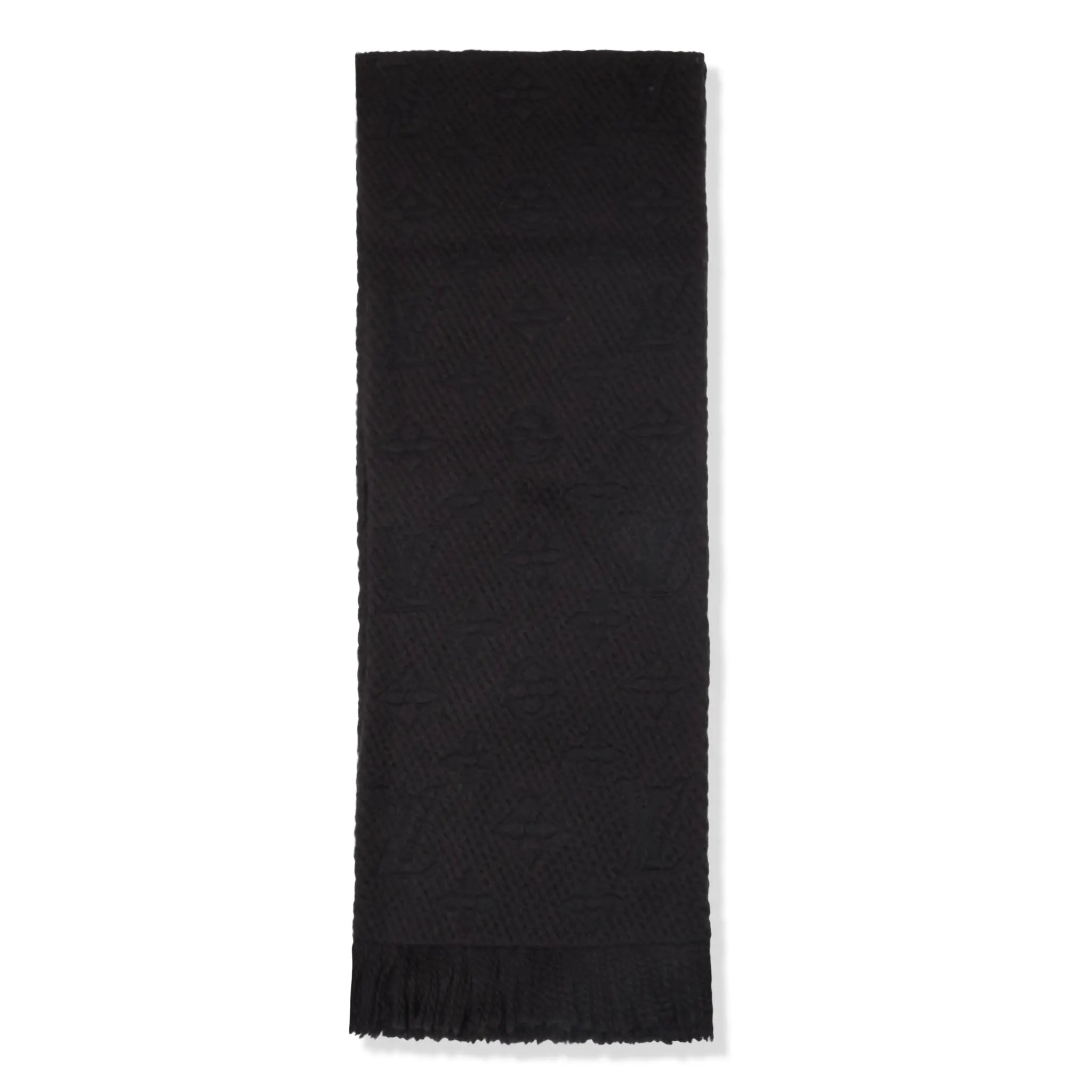 Front View of Preloved - Louis Vuitton Logomania Wool Black Scarf